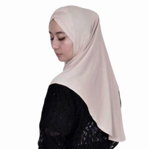 2151 Mu Lan 4-pleated Instant Hijab | Handmade From Rib Cotton One Piece